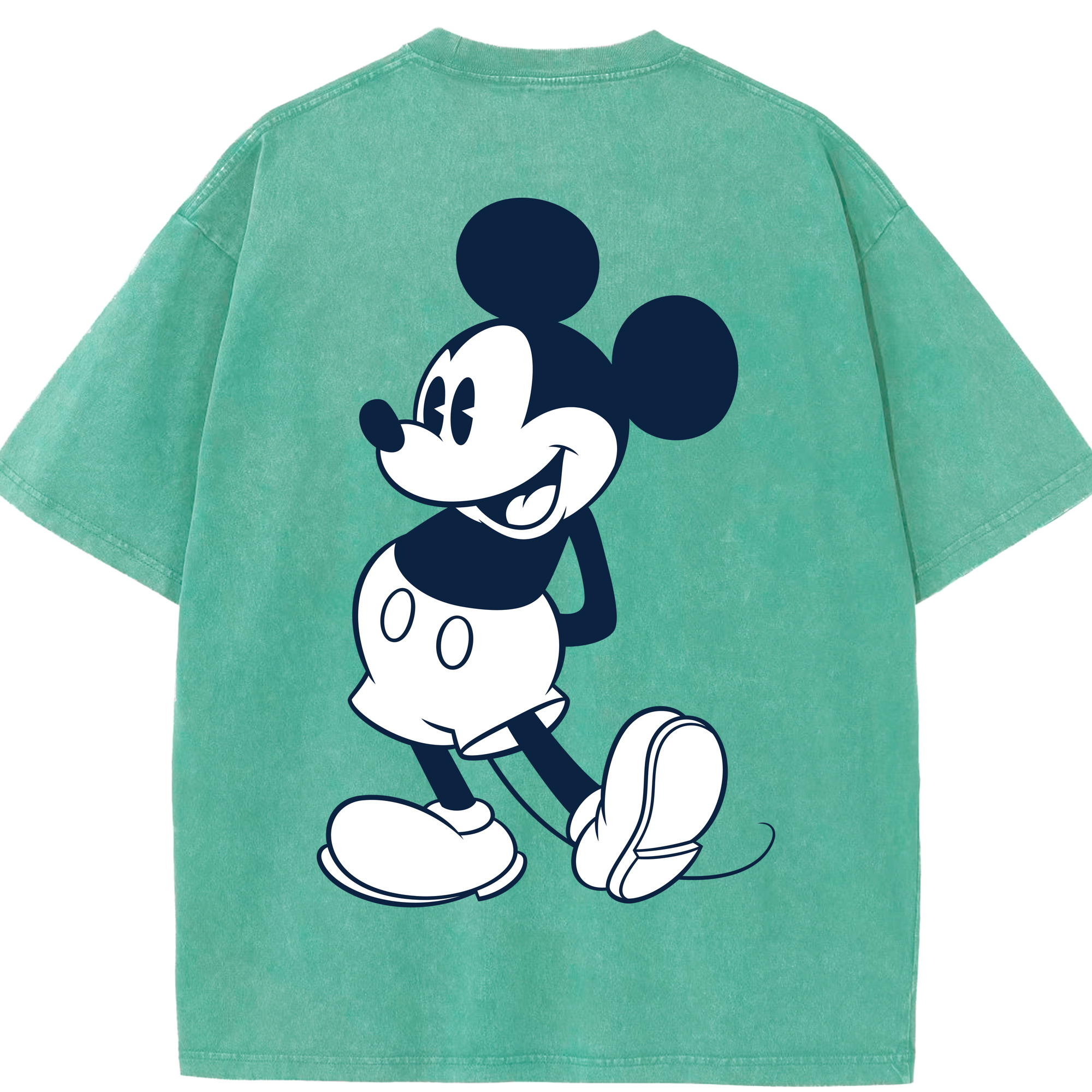 （画像用） ミッキーマウス Mickey Mouse 綿100% ヴィンテージ風 半袖Tシャツ（背面プリント）